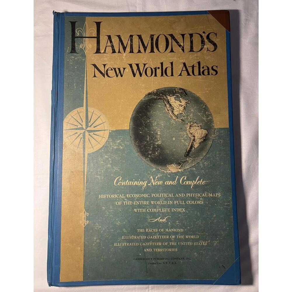 1947 Hammond’s World Atlas Political Historical Economic Maps Aftermath Of War